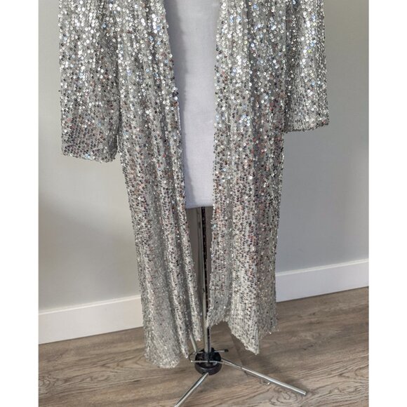 Torrid Silver Sequin Open Front Kimono - Picture 7 of 12